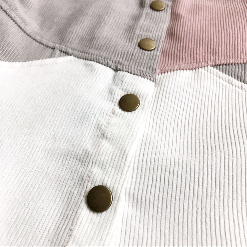 LAST Alice // Color Block Corduroy Mini Skirt - Picture 3 of 6